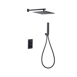 Душевая система для душа с термостатом Allen Brau Infinity 5.21016-31, чёрный матовый фото 