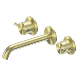 Смеситель для раковины настенный Abber Wasser Kreis 316 AF81123BG-L (со скрытой частью) золото брашированное фото 