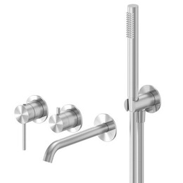 Смеситель для ванны Abber Wasser Kreis 316 AF8130BST (со скрытой частью) сталь брашированная фото 