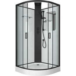 Душевая кабина Grossman Elegans 100x100 см GR250, чёрный/прозрачное фото 