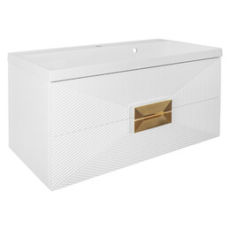 Тумба подвесная с раковиной Azario Zena 100/2 100 см CS00097709, белый глянцевый фото 