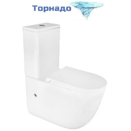 Унитаз-компакт безободковый Azario RIANO AZ-1307A с крышкой микролифт (система смыва Торнадо) фото 