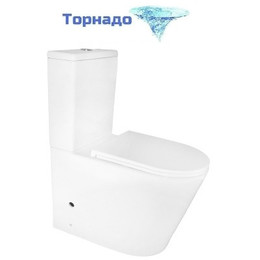 Унитаз-компакт безободковый Azario Margo AZ-2125-UQ1 с крышкой микролифт (система смыва Торнадо) фото 