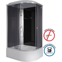 Душевая кабина Niagara Eco 100x80 см E100/80/40L/TN, серебро/тонированное (безсиликоновая сборка) фото 