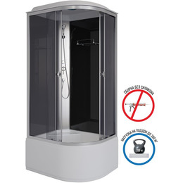 Душевая кабина Niagara Eco 90x70 см E90/70/40L/TN, серебро/тонированное (безсиликоновая сборка) фото 