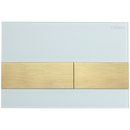 Кнопка смыва Cezares Lux LUX-GB-1-BORO, брашированное золото/белое стекло фото 