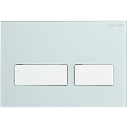 Кнопка смыва Cezares Lux LUX-GB-2-BIO, белый матовый/белое стекло фото 
