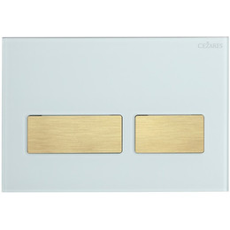 Кнопка смыва Cezares Lux LUX-GB-2-BORO, брашированное золото/белое стекло фото 