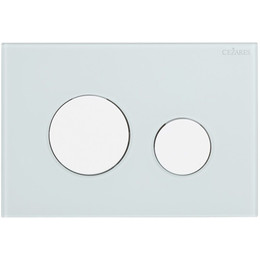Кнопка смыва Cezares Lux LUX-GB-BIO-C, белый матовый/белое стекло фото 
