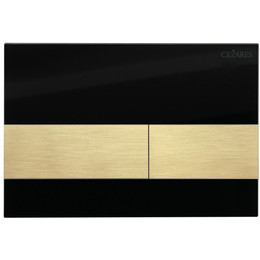 Кнопка смыва Cezares Lux LUX-GN-1-BORO, брашированное золото/чёрное стекло фото 