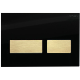 Кнопка смыва Cezares Lux LUX-GN-2-BORO, брашированное золото/чёрное стекло фото 