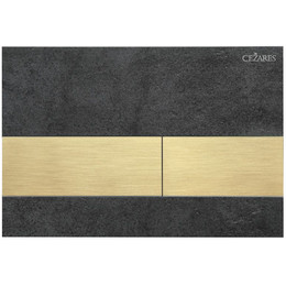 Кнопка смыва Cezares Lux LUX-PN-BORO, чёрный/брашированное золото фото 