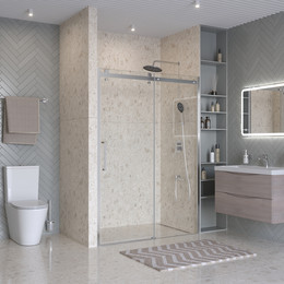 Душевая дверь BelBagno 140 см MARINO-2-BF-1-140-C-CR, хром/прозрачное фото 