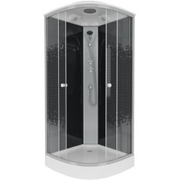 Душевая кабина Niagara Eco 90x90 см NG-4501-14, хром матовый/узор (безсиликоновая сборка) фото 