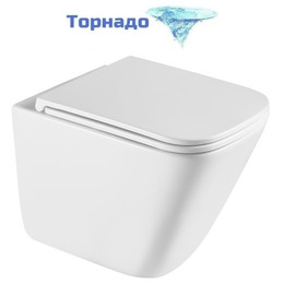 Унитаз подвесной безободковый Abber Rechteck AC1219TC с тонкой крышкой микролифт (Система смыва торнадо) фото 
