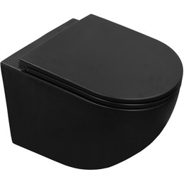 Унитаз подвесной безободковый Azario Grado AZ-0046N-MB с крышкой микролифт, чёрный матовый, Цвет производителя: чёрный матовый фото 