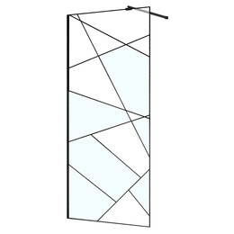 Душевая перегородка Azario Walk-in 100 см AZ-271-100-MB-CGP (стекло 8 мм) чёрный матовый/узор фото 