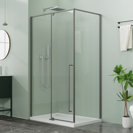 Душевое ограждение Azario MALE 120х90 см AZ-J50-12090-MGR-CL, графит матовый/прозрачное фото 