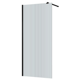 Душевая перегородка Azario Walk-in 120 см AZ-251-120-MB-CRF (стекло 8 мм) чёрный матовый/рифленое фото 