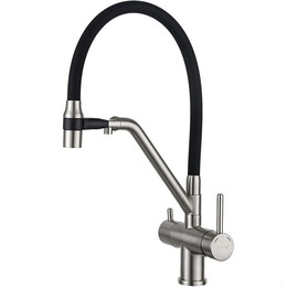 Смеситель для кухни Gappo G4398-85, сатин/черный фото 