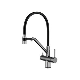 Смеситель для кухни Gappo G4398-89, оружейная сталь/чёрный фото 