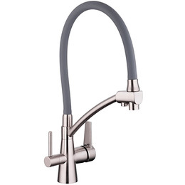 Смеситель для кухни Gappo G4398, серый/сатин фото 