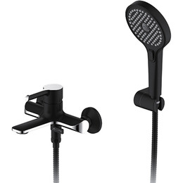 Смеситель для ванны с душевым гарнитуром Gappo G3203-6, черный/хром фото 