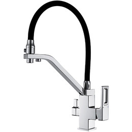 Смеситель для кухни Gappo G4318, черный/хром фото 