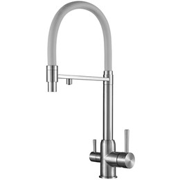 Смеситель для кухни Gappo G4399-5, сатин/серый фото 