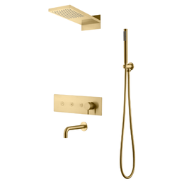 Душевая система для ванны Boheme Fusion 130-2-MG (со скрытой частью) золото матовое фото 