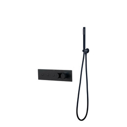Душевая система для душа с термостатом Boheme Fusion 131-SYS-B (со скрытой частью) чёрный фото 