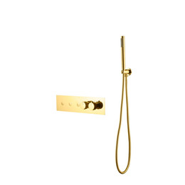 Душевая система для душа с термостатом Boheme Fusion 131-SYS-G (со скрытой частью) золото фото 