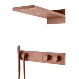 Душевая система для душа с термостатом Boheme Zodiac 133-BRB (со скрытой частью) брашированная бронза фото 