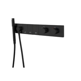 Душевая система для душа с термостатом Boheme ZODIAC 133-SYS-B (со скрытой частью) чёрный фото 