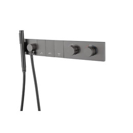 Душевая система для душа с термостатом Boheme ZODIAC 133-SYS-GM (со скрытой частью) графит фото 