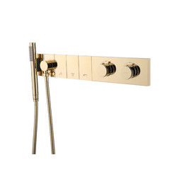 Душевая система для душа с термостатом Boheme ZODIAC 133-SYS-G (со скрытой частью) золото фото 