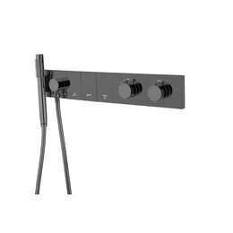 Душевая система для душа с термостатом Boheme ZODIAC 133-SYS-SGM (со скрытой частью) графит глянец фото 