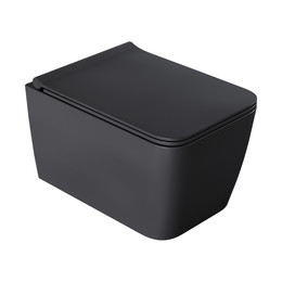 Унитаз подвесной безободковый Boheme Zen 967-SET-A с тонкой крышкой микролифт, ANTRACITE фото 