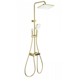 Душевая стойка с термостатом Wonzon & Woghand Muse WW-B3112-BG, золото брашированное фото 