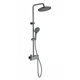 Душевая стойка с термостатом Wonzon & Woghand Muse WW-B3110-BGG, тёмный графит брашированный фото 