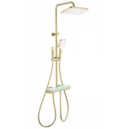 Душевая стойка с термостатом Wonzon & Woghand Muse WW-B4174-BG, золото брашированное фото 