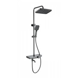Душевая стойка с термостатом Wonzon & Woghand WW-B3099-A-BGG, тёмный графит брашированный фото 