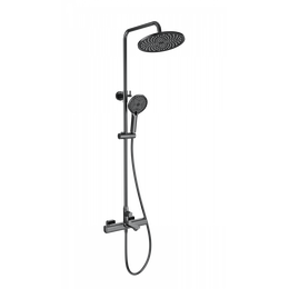 Душевая стойка с термостатом Wonzon & Woghand Solid WW-C3011-A-BGG, тёмный графит брашированный фото 