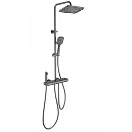 Душевая стойка с термостатом Wonzon & Woghand Muse WW-B4129-BGG, тёмный графит брашированный фото 