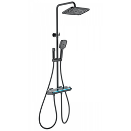 Душевая стойка с термостатом Wonzon & Woghand Muse WW-B4174-MB, чёрный матовый фото 