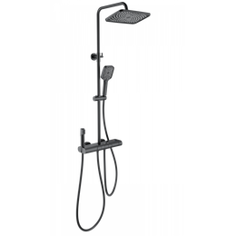 Душевая стойка с термостатом Wonzon & Woghand Muse WW-B4129-MB, чёрный матовый фото 