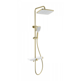 Душевая стойка с термостатом Wonzon & Woghand ThermoKlick WW-B3098-A-BG, золото брашированное фото 