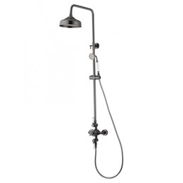 Душевая стойка с термостатом Wonzon & Woghand Retro WW-B3041-BGG, тёмный графит брашированный фото 