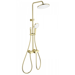 Душевая стойка с термостатом Wonzon & Woghand Muse WW-B4113-BG, золото брашированное фото 