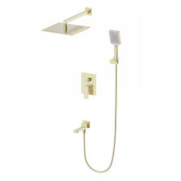 Душевая система для ванны Wonzon & Woghand Cube 2.0 WW-88087068-BG, золото брашированное фото 